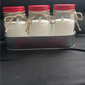 Rae Dunn Christmas Candle Set with Tray